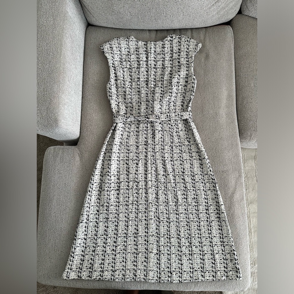 St. John Tweed Plaid A-Line Dress - Picture 8 of 11
